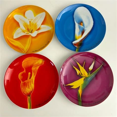 givenchy flowers bowl|4 Givenchy Paris Flower Dinner Plates Les Fleurs .